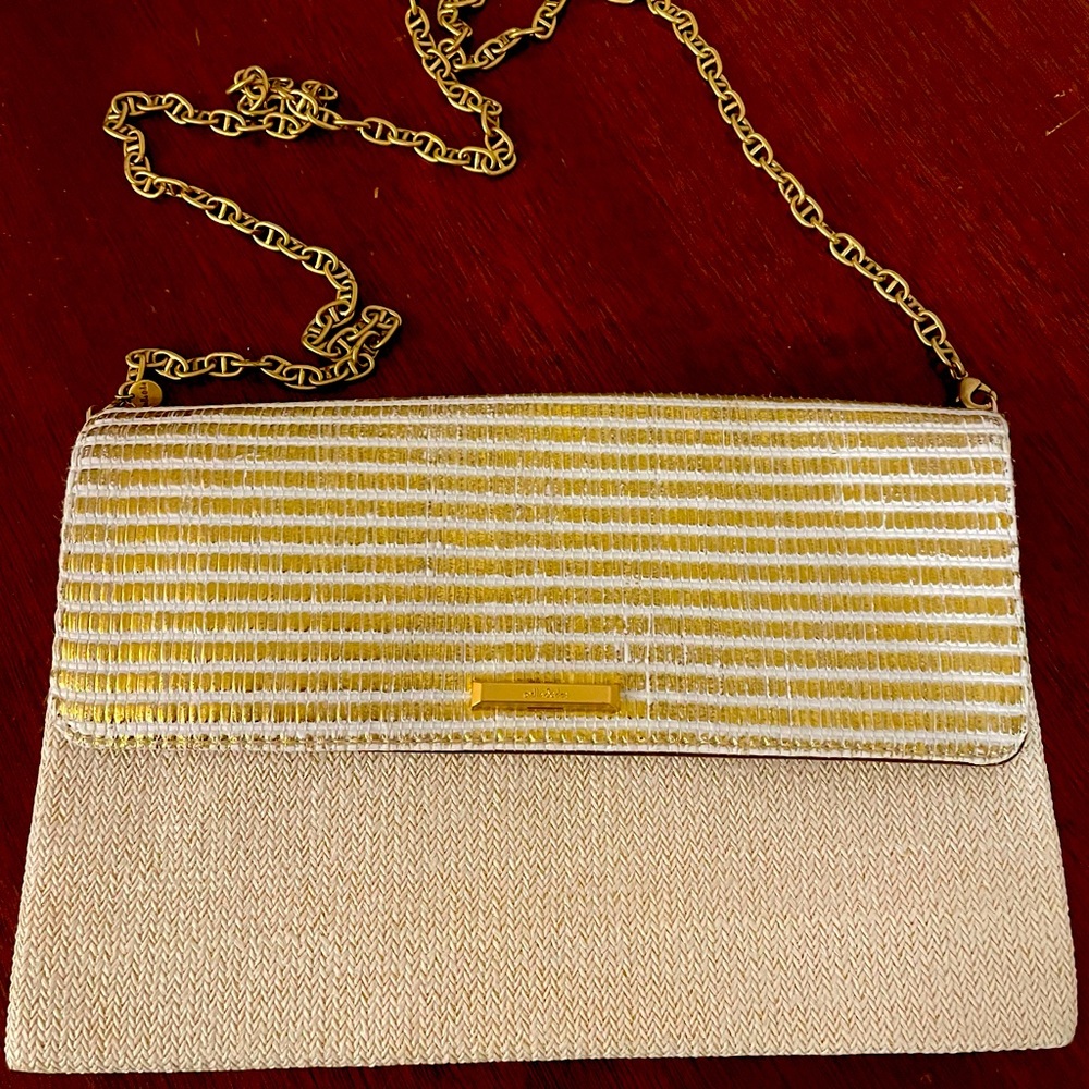 Stella and Dot clutch with removable strap.